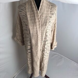 BCBGeneration oatmeal color long open cardigan M/L